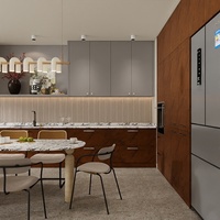 Meubles de cuisine de luxe Aige, personnalisation complète de la maison, armoires de rangement en panneaux de particules de qualité E0, fabrication OEM/ODM