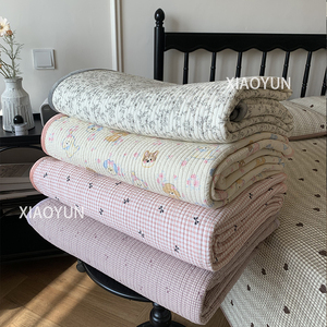 XIAOYUN Pure Cotton Milk Fleece Bedspread Quilted Double Sided Home Use Washable - Product Image 3