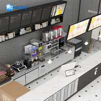 HENGZHI Neues Komplettset Bubble-Tea-Ausrüstung Maßgefertigtes Schwarzes Titan Umweltfreundliches Großkapazitäts-Thekendesign für Milchtee
