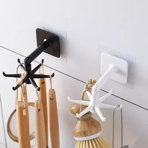 New Multifunctional Six-Claw Self-adhesive <strong>Hook</strong> 360 Degrees Wall Mounted Top <strong>Hanging</strong> <strong>Hooks</strong> <strong>for</strong> <strong>Hanging</strong> Kitchenware - Product Image 1