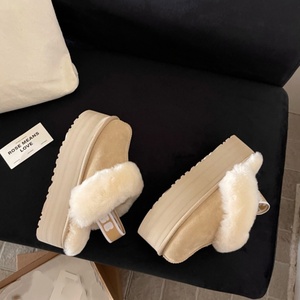 Thick-soled home shearling lace-up <strong>slippers</strong> snow <strong>boots</strong> women's <strong>boots</strong> <strong>furry</strong> <strong>slippers</strong> - Product Image 4