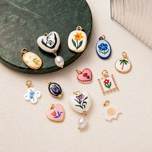 Pendentif DIY <span class=keywords><strong>en</strong></span> forme de <span class=keywords><strong>fleur</strong></span>, perle, œuf poché et cocotier, style europé<span class=keywords><strong>en</strong></span> et américain, pour bijoux fantaisie - Product Image 3