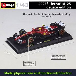 <span class=keywords><strong>Bburago</strong></span> <span class=keywords><strong>1</strong></span>:43 Modèle de voiture de course <span class=keywords><strong>F1</strong></span> SF25 saison 2025 en alliage, édition de luxe, emballage en boîte couleur unisexe - Product Image 2