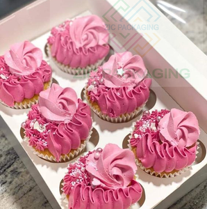 Caja de Embalaje para Cupcakes Reciclable de Alta Calidad Personalizada, Caja de Cartón para Pastel Impresa en Offset con Inserto y Ventana para Pastel Pequeño - Product Image 4