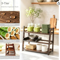 Étagère de comptoir à 3 niveaux pour matcha, support de rangement pour tasses à café, présentoir de mugs, organisateur de bureau de cuisine pour tasses à thé et à café