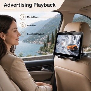 Écran Android 10,1 pouces pour appuie-tête de <span class=keywords><strong>taxi</strong></span>, lecteur de signalisation numérique pour véhicule avec 4G WiFi, écran publicitaire Cloud CMS - Product Image 4
