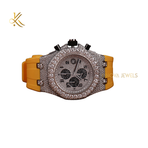 Reloj Moissanite Diamond con esfera extragrande para un estilo atrevido y una elegancia brillante diseñado para mejorar tu aspecto - Product Image 1