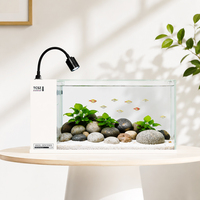 Nano aquarium en verre à faible teneur en fer 91% clarté, aquarium de bureau personnalisé en gros avec système de filtration intégré sec-humide