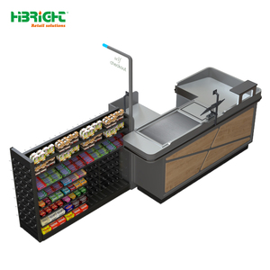 Highbright Popular Cashier <b>Counter</b> with Display Rack for Supermarket & Grocery Stores - Product Image 6