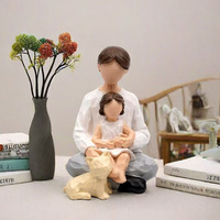 Statues en résine de fille de dessin animé, cheval et ange, ornements d'art, décoration de la maison, petits objets artisanaux de bureau