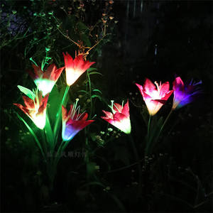 Уличная стеклянная площадка в виде цветка лилии на солнечной батарее, декоративное освещение для внутреннего дворика, газона, сада, праздничное украшение - Product Image 3