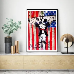 Graffiti alex Wall Millionaire Money Rich Man Street Poster Prints lation motivation custom printed art canvas framed