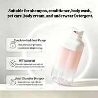 Flacon de lotion 500 ml, design anti-fuite en plastique deux-en-un, shampooing en tube double pressé, matériau PET
