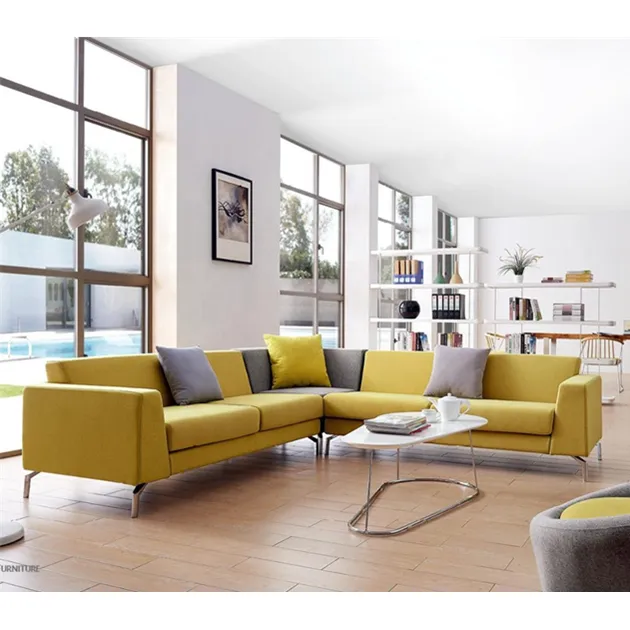 SuedeソファModern Frank Furniture Settee Leather Lounge Suite And Lobby Fabric Sofa Modular Couch l字型ソファセット