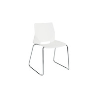 Chaise de bureau moderne empilable en plastique PP avec base en métal chromé pour conférence, formation, salle d'attente et visiteurs
