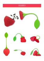 Infuseur à thé mignon réutilisable plus raide écologique Bâton de passoire à thé en silicone Style fruité Infuseur à thé pratique pour feuilles mobiles