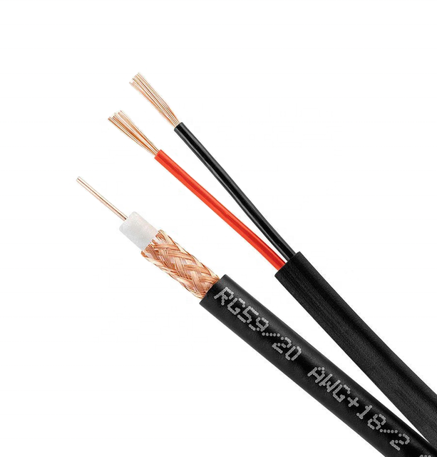 CHANGBAO RG59 Siamese Cable - 2 Core 18/22AWG Power + Coaxial CCTV Security Camera Cable ODM RG59 Coaxial with Power Cable OEM
