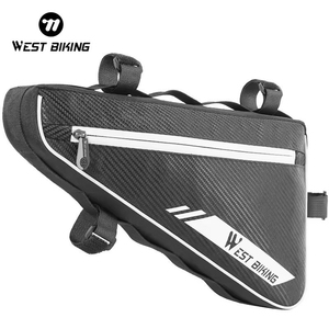 Sac triangulaire réfléchissant WEST BIKING, poches latérales, sac de cadre de vélo en sergé Toxturo, accessoires de vélo - Product Image 1