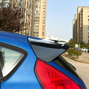 Ford Fiesta <b>Rear</b> <b>Spoiler</b> Wing Shaped ABS Piano Black Carbon Fiber Texture Trunk Lip <b>Spoiler</b> - Product Image 4