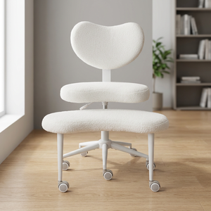 Modern Convertible <b>Lift</b> <b>Chair</b> for Gym-Gliding Wheels ADHD Lumbar Support Extendable Adjustable Height Teddy Material Handle - Product Image 3