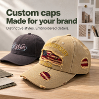 Casquette brodée délavée avec logo personnalisé, broderie 3D en relief, casquette de baseball vintage, casquette de papa, usine OEM, casquette brodée 3D en relief
