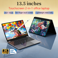 Ordinateur portable professionnel DIXIANG 13,5 pouces N5095, écran tactile rotatif à 360 degrés 2,5K, graphismes Intel, 12 Go de DDR4, 1 To de SSD, prise EU