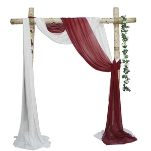 OWENIE matrimonio indietro goccia sfondo sciarpa in Chiffon tenda decorazione bianca, tenda di sfondo a buon mercato per la festa dell'evento di nozze - Product Image 5