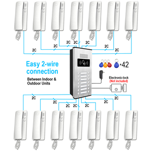 Sistema de teléfono de puerta de Audio, intercomunicador de 2 cables, teclado de Metal, comunicación de voz impermeable para apartamento, Villa - Product Image 1