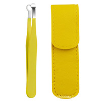 Pince à épiler en acier inoxydable à tête ronde, type presse, design anneau, légère et portable, pour l'épilation des poils du nez, de la barbe et des sourcils, unisexe
