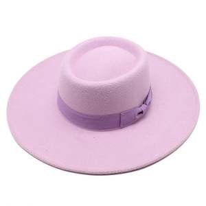 Elegante recién llegado sombreros Fedora de lana para mujer sombreros Fedora de ala ancha Unisex con cinta de 8,5 cm sombrero de lana 100% - Product Image 1