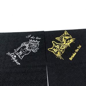 Serviettes de table jetables personnalisées pour restaurant et fête, avec logo imprimé en couleur et estampage à chaud sur papier - Product Image 4