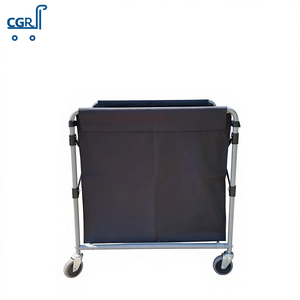 Chariot à linge pliable en X avec sac en toile et roues pivotantes pour l'hôtellerie, le ménage et l'entrepôt - Product Image 3