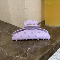 Pince à cheveux DongDong personnalisée rétro couleur macaron à pois en acétate, grande pince requin style preppy pour filles