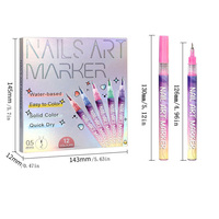 Lot de 12 marqueurs d'art effaçables à pigments acryliques, écologiques, pratiques, pour motifs DIY, stylo à ongles à séchage rapide