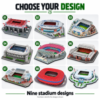 Puzzle 3D Stade de Football DIY – Maquette d'Architecture Miniature pour Fans de Football – Présentoir de Bureau – Plusieurs Designs