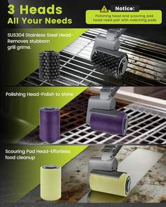 Cepillo Eléctrico para Parrilla, Cepillo de Limpieza Inalámbrico Recargable para Barbacoa con 2 Cabezales Giratorios - Product Image 4