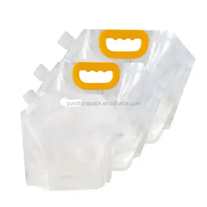 Garrafa de água transparente personalizada, garrafa de água plástica reutilizável sem bpa com 5 litros, 1 bolsa de galão com alça