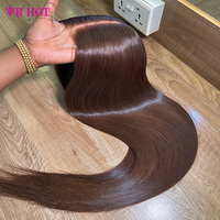 Perruques en cheveux humains vierges vietnamiens bruts, couleur marron, sans colle, avec dentelle HD 5x5, lisses comme des baguettes, pour femmes noires - Vente en gros