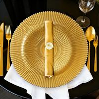 Direkt vom Hersteller: Blaue Glas-Platzteller, Klassisches Design für Partys und Restaurant-Tischdekoration