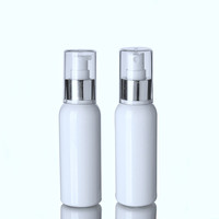 100/120/150/250/300/200ml Lotion Pompe Bouteille Blanc PET En Plastique Poudre Libre Nettoyant Visage Parfum Masque Soins De La Peau Emballage
