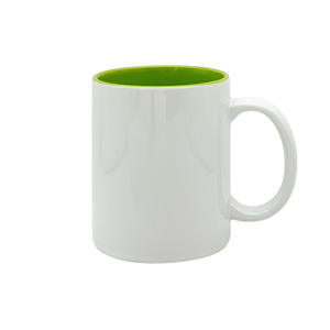 Ceramic <b>Mug</b> 11oz White With Blue Interior Sublimation Ready Blank For Heat Transfer Printing - Product Image 2