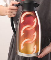 2L Teko Kopi Air Teh Teko Susu Dispenser Ketel 68Oz Termos Baja Tahan Karat Teko Kopi Berdinding Ganda Termos Vakum