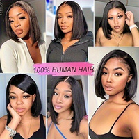 Vente en gros de perruques lisses et droites en cheveux humains péruviens, perruques en dentelle HD transparente pour femmes noires, pas cher