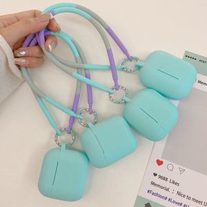 Nouveau Anti-perte pour <span class=keywords><strong>AirPods</strong></span> Pro2 étui souple en Silicone <span class=keywords><strong>de</strong></span> protection lanière élégante couture couleur souple écouteurs écouteurs couverture pour Air - Product Image 2