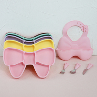 Ensemble d'alimentation pour bébé avec cuillère, fourchette et couteau, en silicone, en forme de nœud, coloré, écologique, sans BPA, 20 couleurs