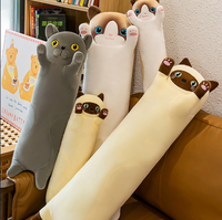 Langes Katzen-Körperkissen Weiches Kätzchen-Plüschtier Niedliches Dekokissen Stofftier für Heimdekoration Geschenk für Freundin Kinder Erwachsene