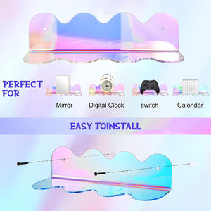 رفوف أكريليك متلألئة، رف حائط عائم، رف كتب مثبت على الحائط، منظم عرض، بسعر المصنع، الحد الأدنى للطلب منخفض - Product Image 4