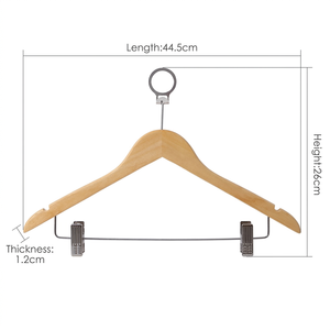 Appendiabiti di Lusso in Legno Massello Antifurto per Hotel con Clip e Anello di Sicurezza, per Pantaloni e Gonne, per Camere d'Albergo e <span class=keywords><strong>Motel</strong></span> - Product Image 5