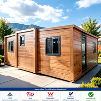 Maison conteneur extensible de 30 pieds avec structure en alliage 6063 T5, conforme aux normes australiennes, 1 chambre, isolée, mobile, clé en main, type bungalow