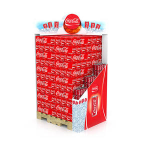 Carton ondulé de supermarché de haute qualité, Snacks aux noix, lait nourriture boisson PDQ présentoir de palette carré - Product Image 5